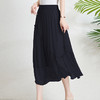 丁摩 真丝简约中长款网纱裙松紧腰桑蚕丝半身裙75670 商品缩略图3