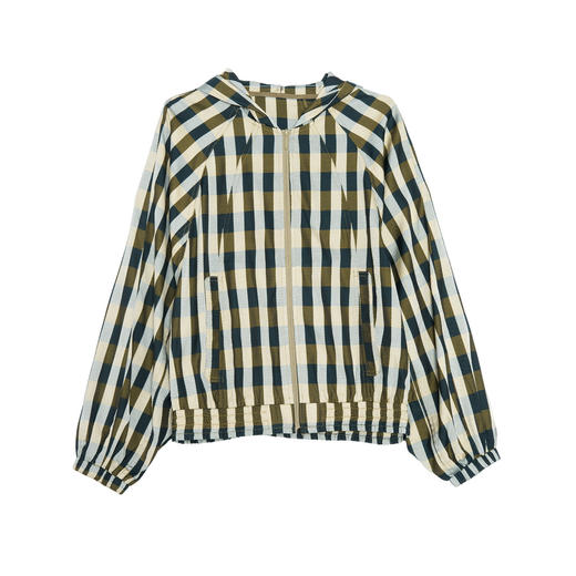 谜底连帽宽松外套女2025秋新款复古学院风格纹夹克长袖257MW7701 商品图4