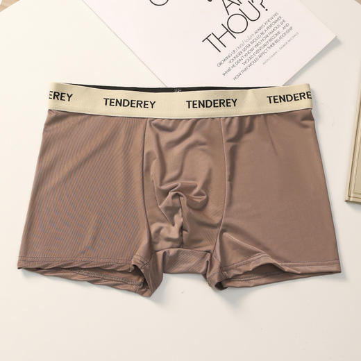 雀说 【5条】超薄冰丝男士内裤速干舒适夏季简约四角裤 D08 商品图0