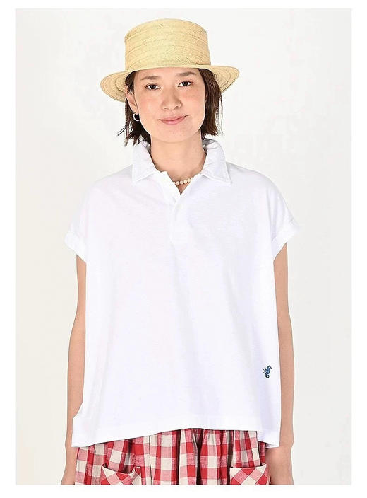 526-5 极限特惠24H 日系高阶休闲 25夏 45R 海马刺绣 结构感宽松翻领短袖 商品图3