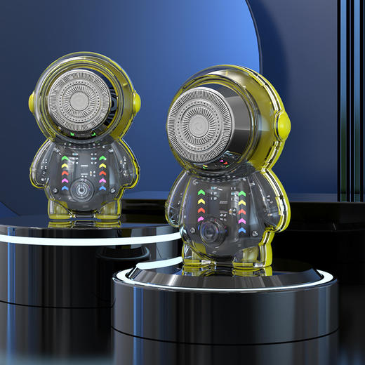 【父亲节好物！太空人电动剃须刀】新款迷你便携式充电透明发光宇航员刮胡须刀。ry 商品图4