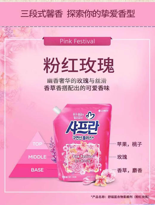 舒福蓝LG韩国进口衣物柔顺剂温和护衣不伤手持久留香防静电2.1L/袋 商品图1