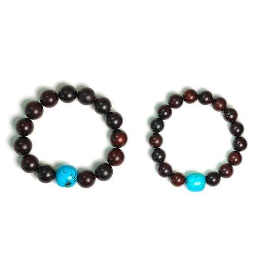 易祈吉祥五行补木系列小叶紫檀手链绿松石饰品送礼手串礼物 商品图4