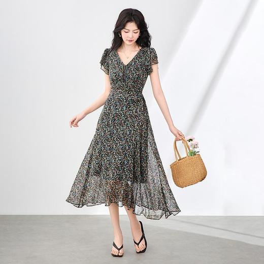 「高货wl」全新升级【铂金会员293/天猫399/差价106】(01146)洛诗琳法式浪漫复古印花连衣裙2025显瘦V领收腰大摆碎花裙wl01146 商品图1