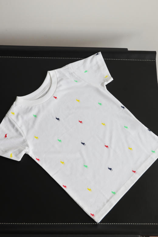 R.L 新款配色 满印+蓝色小标 童装 全棉圆领短袖 TZ006 商品图5