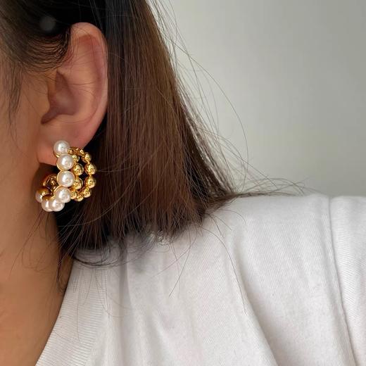 赛琳三排珠耳环 非常的高档很有复古奢华感（XJ） 商品图2