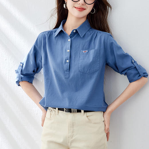 百媚生 纯棉气质女式衬衣51007 商品图6