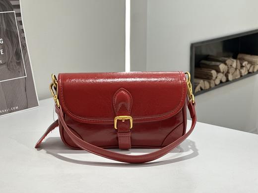 【预售3天】高级感斜挎手机包马卡龙配色马鞍包油蜡皮单肩腋下包NG-NG1008 商品图5