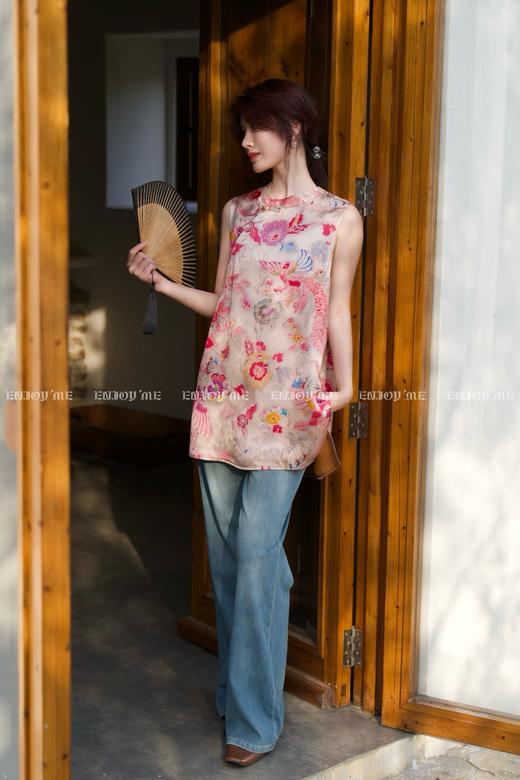 【门店同款】ENJOY夏季云敛-“鸾衿折桂”花尽染短款旗袍 162793779 商品图2