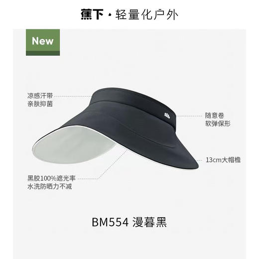 正品蕉下「蛋卷帽」随行防护，UPF50+全脸防晒，紫外线？根本追不上你！防晒力不止UPF50+
紫外线阻隔率≥99.9%
黑白两个色，官网150 商品图3