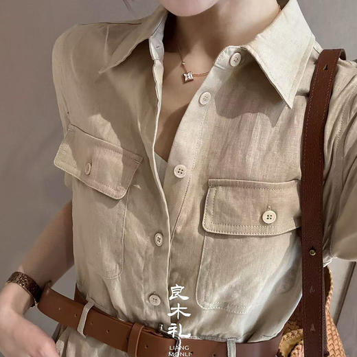 【预售7天】良木礼亚麻连衣裙（腰带）（72362） 商品图1