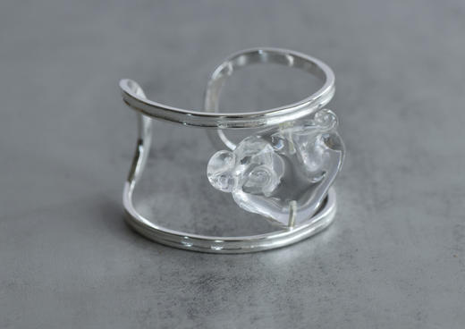 白水晶祥云纯银手镯 商品图1