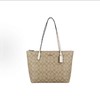 COACH Zip Top Tote 30  白色配棕色老花 商品缩略图0
