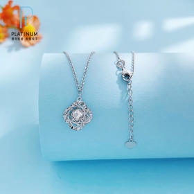 【限时8.8折】【线上铂金馆】PT950 【国际铂金协会 】镂空绕线鱼鳞四叶草调节套链(BTL00217)预售产品下单后不退款不退货不换货不补差价)