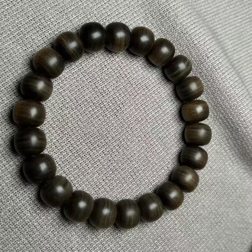 【青山特惠】9*10mm 阴沉虎皮纹精工老型桶珠正区迈索尔印度老山檀 l9