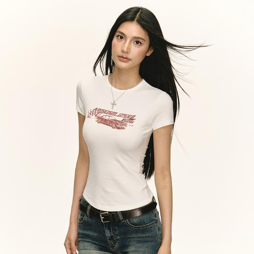 Ariseism 美式复古短袖T恤女夏季新款上衣 商品图3