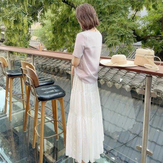 火桐hooton 云卷云舒 天丝亚麻松紧腰半裙20308373+20308370 商品图2