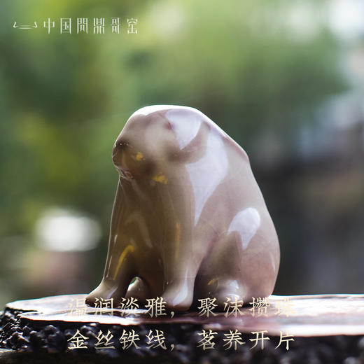 问鼎哥窑牛角款唐白兔茶宠 商品图1