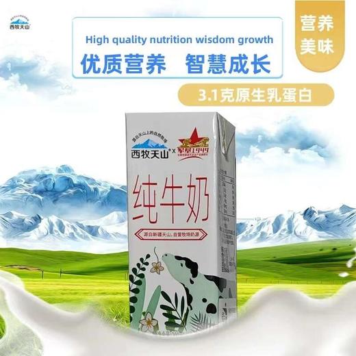 【5箱装特价】西牧天山军垦纯牛奶200ml*10盒 商品图1