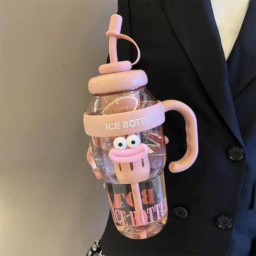 【元气满满！活力畅饮】新款网红肚肚杯高颜值大容量手柄杯夏季冰霸杯塑料吸管杯子。独立茶仓茶水分离 商品图11