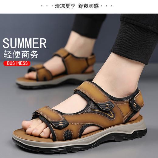 疯抢中！！【意大利KAISER沙滩凉鞋】头层牛皮软底软面 魔术贴设计 防滑耐磨 舒适百搭 商品图3