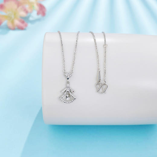 【限时8.8折】【线上铂金馆】PT950 【国际铂金协会】铂金空心镂空仿钻小裙子调节套链(BTL00342)预售产品下单后不退款不退货不换货不补差价) 商品图0