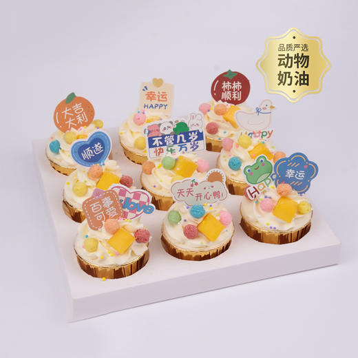 【儿童欢聚杯】儿童节精致美味纸杯蛋糕，9杯装快乐齐分享！六一汇演聚会派对氛围拉满，节日茶歇庆祝必备！（89.9） | 幸福西饼 商品图0