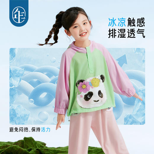 年衣童装男女童防晒衣外套2025春款儿童冲锋衣户外卡通撞色百变盼达防晒帽衫 商品图2