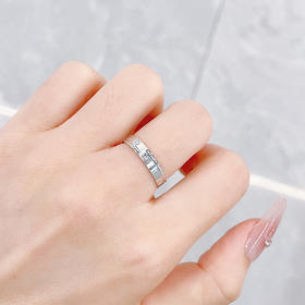 【限时8.8折】【线上铂金馆】PT950 铂金实心固口车花仿钻戒指圈戒（面宽约3.2-3.6mm）(PTJZ00027)预售产品下单后不退款不退货不换货不补差价)