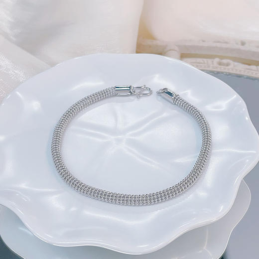 【限时8.8折】【线上铂金馆】PT950 铂金镂空可调节多层圆珠手链(面宽约3.2-3.6mm)(PTSL00065)预售产品下单后不退款不退货不换货不补差价) 商品图1