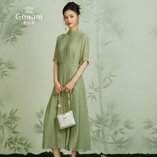 乔万尼真丝连衣裙新款高端桑蚕丝长裙EF2E339 商品图1