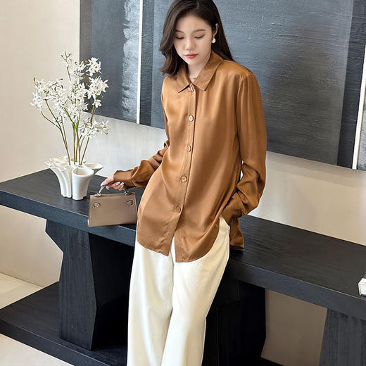 「K」洛诗琳14900空气感醋酸西装裤2025夏季高腰通勤阔腿裤51018 商品图2