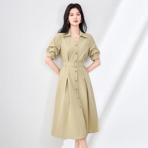 「高货wl」全新升级【铂金会员321/天猫429/差价108】(00813)洛诗琳高货气质衬衫连衣裙2025通勤职业显瘦收腰翻领长裙 商品图0