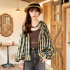 谜底连帽宽松外套女2025秋新款复古学院风格纹夹克长袖257MW7701 商品缩略图0