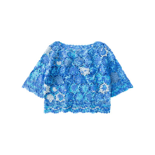 苏苏姐家斑斓拼花衣手工DIY钩针上衣半袖毛线团自制材料包 商品图4