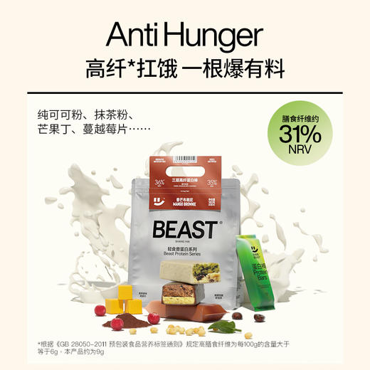 轻食兽 三层高纤蛋白棒（北海道抹茶牛乳/香芒布朗尼）180g 商品图1