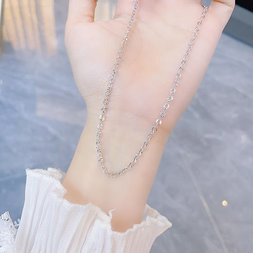 【限时8.8折】【线上铂金馆】PT950 【国际铂金协会 精品】铂金实心不可调节车花O字链项链(ACPTXL00033)预售产品下单后不退款不退货不换货不补差价) 商品图2