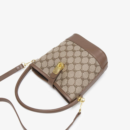 雀说 淑女时尚撞色手提小包包印花水桶包单肩斜挎包5987-1 商品图2