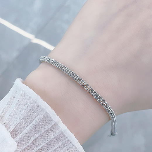 【限时8.8折】【线上铂金馆】PT950 铂金镂空可调节多层圆珠手链(面宽约3.2-3.6mm)(PTSL00065)预售产品下单后不退款不退货不换货不补差价) 商品图0