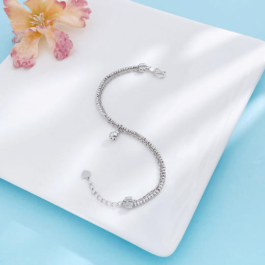 【限时8.8折】【线上铂金馆】PT950 #葫芦 【国际铂金协会】铂金空心调节葫芦吊饰蹦迪珠双排手链（内里为铂金链）(BSL00278)预售产品下单后不退款不退货不换货不补差价) 商品图2