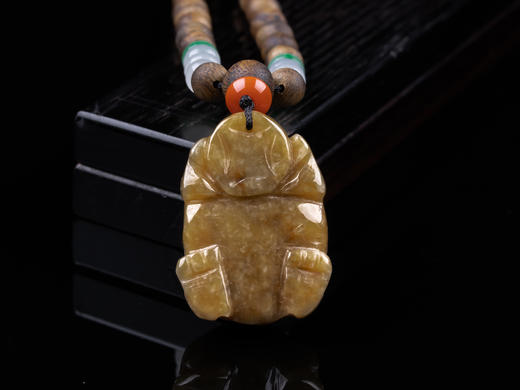 XY0360沉香+黄翡金钱龙龟挂件 商品图5