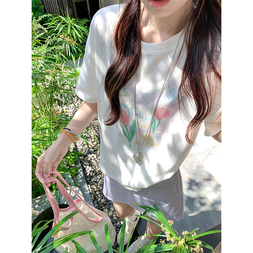 <曾小咸推荐>现货秒杀！最后一波 ！抢到赚到！郁金香印花短袖 日常119.99 立减60 秒杀59.99！短裙 日常119.99 立减60 秒杀59.99！ 商品图3