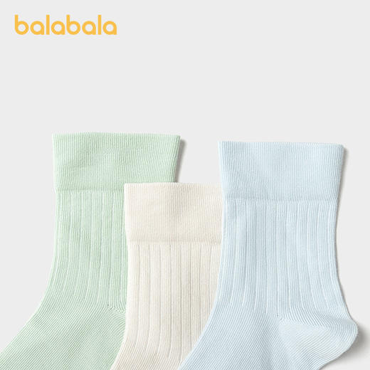 【商场同款】巴拉巴拉男童袜子秋新品儿童中筒婴童袜不勒脚三双装 商品图2