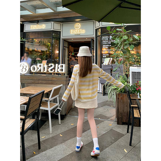 <曾小咸推荐>韩系条纹防晒T恤亮片半身短裙 商品图4