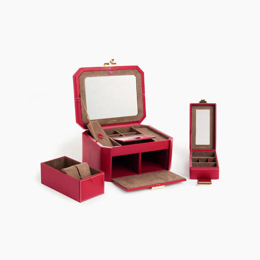订购8周到｜LE TANNEUR-jewellery box with leather-红色 珠宝首饰盒（大号）［法国设计师］ 商品图2