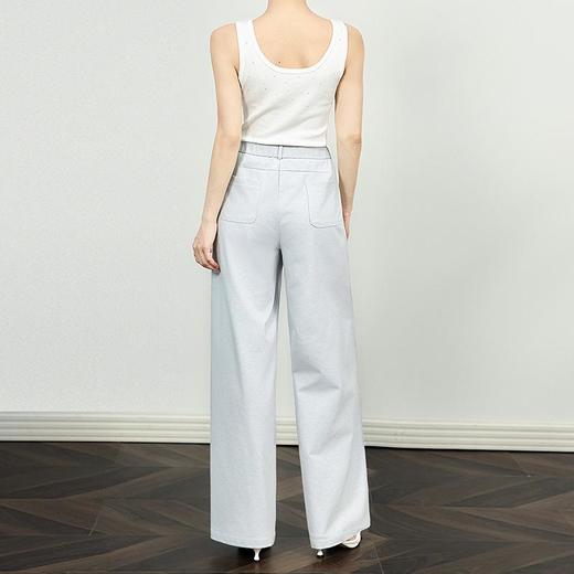 「高货wl」全新升级【铂金会员238/天猫319/差价81】(13055)洛诗琳老钱风极简通勤长裤2025夏季窄版休闲直筒阔腿裤女 商品图3