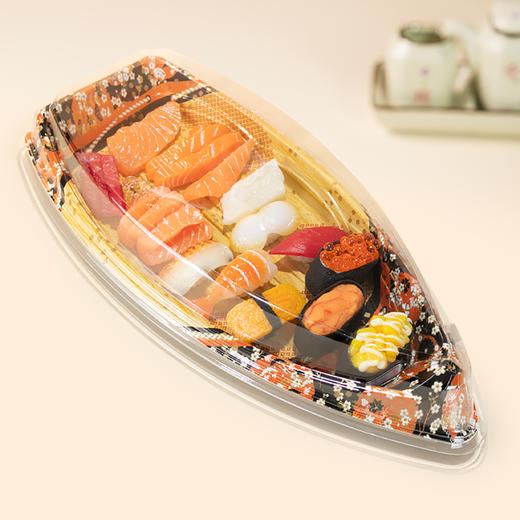 喇叭花一次性外带寿司船一次船型寿司盒刺身外卖船形大号渔舟20套 商品图4