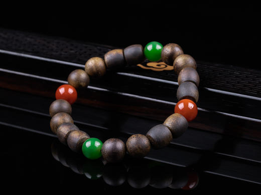 XY0351沉香+碧玉南红四季平安手串 商品图7