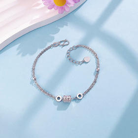 【限时8.8折】【线上铂金馆】PT950 【精品】铂金调节小蛮腰双层手链(BFPTSL00002)预售产品下单后不退款不退货不换货不补差价)