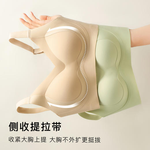 【无痕粉底液内衣】夏季薄款穿衣不透色大胸强提拉防垂收副乳文胸月影微梦 商品图3